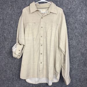 Exofficio Shirt Mens XL Beige Outdoors Roll Tab sleeves casual